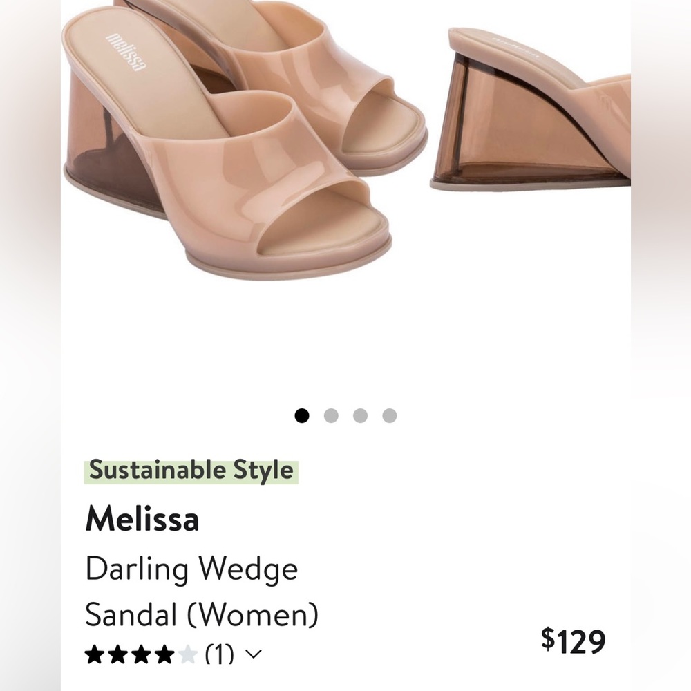 Melissa Darling Wedge Sandals - Size 9 - Beige